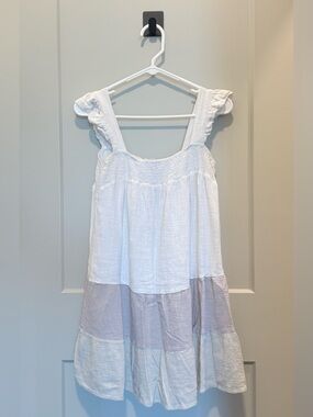 Altar'd State White Tiered Ruffle Strap Mini Dress